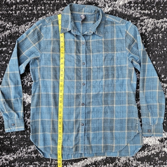 Mountain Hardwear Long Sleeve Flannel Plaid Turquoise Button Up Shirt Women's S - Picture 5 of 14